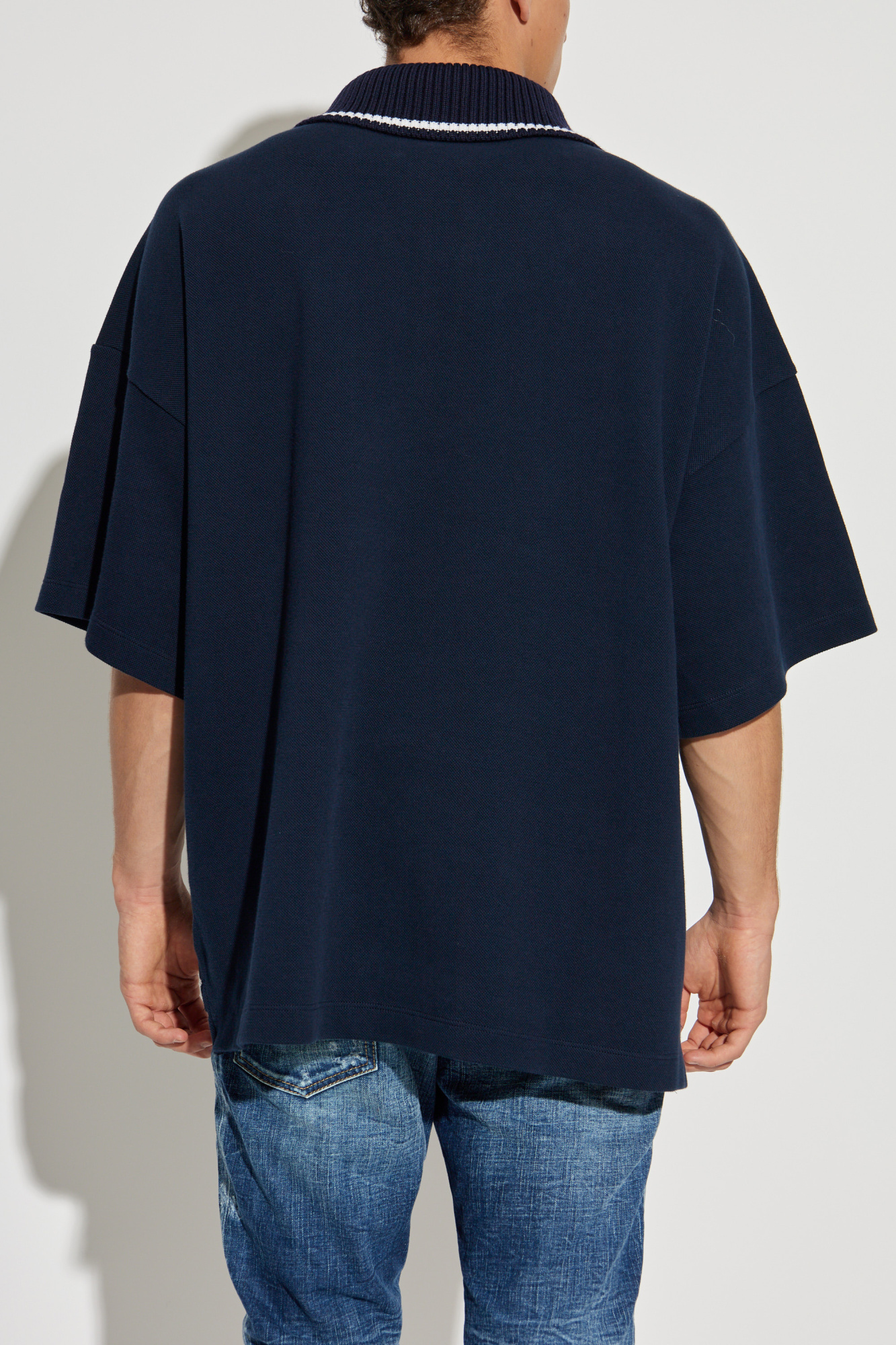 Navy blue Polo with patch Dsquared2 - Vitkac France